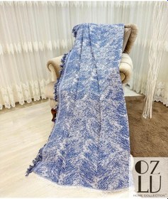 Resim Özlü Home Lüks Pamuklu Koltuk Çekyat Örtüsü 170x220 Çift Taraflı Terletmez Kaymaz Saks Mavi 