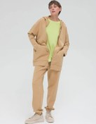 Resim Pelican Kadınlar İçin Fermuarlı Oversize Kapüşonlu Sweatshirt 147105667 Kum Rengi 