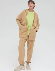 Resim Pelican Kadınlar İçin Fermuarlı Oversize Kapüşonlu Sweatshirt 147105667 Kum Rengi 