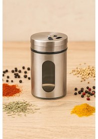 Resim Cam Metal Kapaklı Tuzluk 100 Ml Çok Renkli 