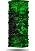 Resim Yeşil Boya Desenli Motosiklet Bandana Boyunluk Outdoor Balaklava 