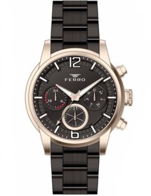 Resim FERRO Fm31916a-r Siyah Çelik Kordon 45 Mm Fonksiyonlu Erkek Kol Saati 