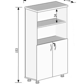 Resim Modüler Dünyası Kapaklı Kitaplık Dosya Dolabı Teak - 80X38X153 (307767170) Teak 