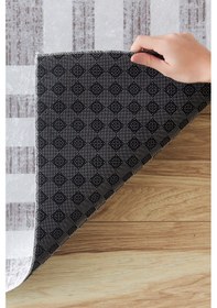 Resim Kaşmir Halı Sare By Frame Beige Yıkanabilir Kaymaz Taban 80X300 CM Salon Mutfak Halısı Yolluk Kilim 