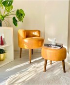 Resim WEBPANYA Çay Seti Tekli Koltuk Berjer Ve Puf Takımı (SALON, BALKON, OFİS) 2 Li Takım 
