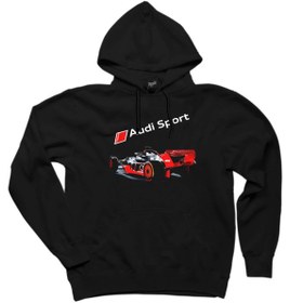 Resim Z zepplin F1 Audi Sport Back Siyah Kapşonlu Sweatshirt / Hoodie 