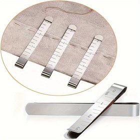 Resim Dahili Ölçü Cetveli Olan 3 İnç Metal Dikiş Klipsleri - Dayanıklı Kumaş Kenar Dikiş & Kapitone Aksesuarları 
