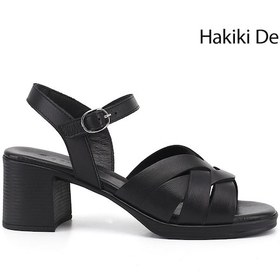 Resim Gönderi(R) Gönderi R Kadın Siyah Kalın Topuklu Hakiki Deri Sandalet Dyza70945414 