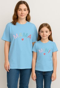 Resim SVART WEAR MAMA MINI Anne Kız Kombin Tişört Takımı T-Shirt Twin Anne Kız Çocuk Oversize MAMA MINI (TEKLİ FİYAT) 