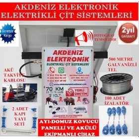 Resim Ayı Domuz Kovucu Elektrikli Çit Cihazı Sirenli Full Paket 