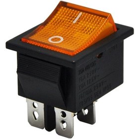 Resim Geniş Anahtar Işıklı On-Off - Sarı 4P 