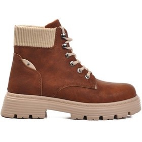 Resim Kahve-bej Bağcıklı Kadın Bot Fo223 G Kahve-bej Bej - Kahverengi 