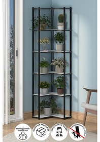 Resim 6 Raflı Çiçeklik Rafı Saksılık Standı Dekoratif Aksesuar Rafı Saksılık Sardes Beyaz Beyaz 