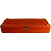 Resim Turuncu Renk Orta Boy Tesbih Mücevher Kutusu 