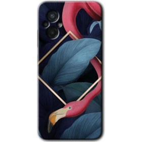 Resim Ankacep Poco M5 Kılıf Hd Desen Baskılı Arka Kapak - Flamingo Yaprak 