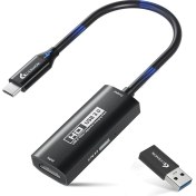 Resim USB 3.0 Video Yakalama Kartı Pd 100W Ile, 1080P@60FPS Hdmı'den Usb-A/c'ye, Type-C Adaptörlü, Quest 3 / Pad/macos/switch / Ps4 ve Ps5 Için Yayın Cihazı, Siyah 