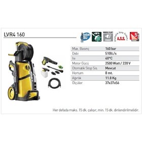 Resim Lavor LVR4 160 Yüksek Basınçlı Soğuk Yıkama Makinası 