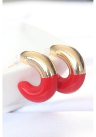 Resim Ccb Kırmızı Gold Çift Renk Küpe Çok Renkli 