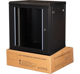 Resim Lande - 12U 19" Duvar Tipi Rack Kabinet - Genişlik: 600 mm | Derinlik: 450 mm - Siyah (Demonte) 