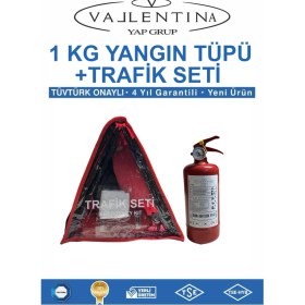 Resim Vallentina 1kg Yangın Tüpü+Trafik Seti Araç Muayene ve Yönetmelik Uyumlu 