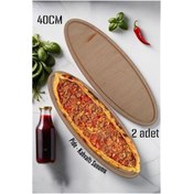 Resim ÖYKÜ VE YİĞİT Ahşap Pide Sunum ve Kesim Tahtası 2 adet 40 Cm 