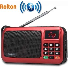 Resim Ganbao Bluetooth-Red Rolton W405 Dijital Taşınabilir Mini Mp3 Çalma Taşınabilir Fm Radyo Müzik Çalar Hoparlör Tf USB El Feneri ile Para Doğrula (Yurt Dışından) 