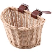 Resim Pazly--çocuk Vintage Rattan Bisiklet Sepetleri Bisiklet Scooter Sepeti Çocuk Bisiklet Ön Sepet, Xs Ahşap Rengi Kahverengi 