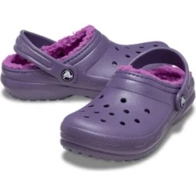 Resim Crocs Classic Lined Clog Çocuk Siyah Terlik 207010-5CI Kız Çocuklar İçin Hafif ve Konforlu 