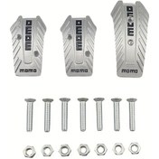 Resim Chuangyinshop Silvery Universal 3 Adet Alüminyum Spor Fren Pedal Kapağı Manuel Araçlar İçin 