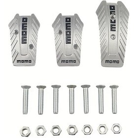 Resim Chuangyinshop Silvery Universal 3 Adet Alüminyum Spor Fren Pedal Kapağı Manuel Araçlar İçin 