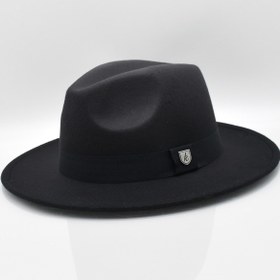 Resim Külah Kadın Antrasit Baskılı Fötr Şapka 