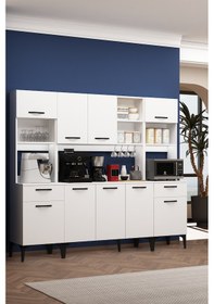 Resim Riva Kahve Köşesi Fırın Bölmeli Askılı Airfry Kiler Dolabı Rb2 Çok Amaçlı Beyaz Beyaz 