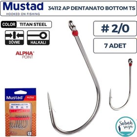 Resim Mustad 34112 Ap Dentanato Bottom Delikli Olta İğnesi Ts 2/0 7 Adet 