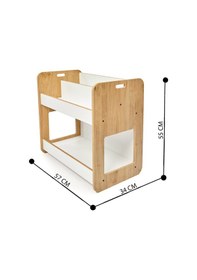 Resim Minera 0-6 Yaş Kumru Montessori Ahşap Çocuk Kitaplığı ve Oyuncak Toplama Ünitesi 