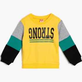 Resim Erkek Bebek Yazılı Baskılı Sweatshirt 