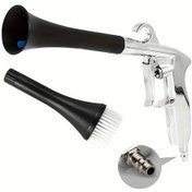 Resim Meridiangoods Pneumatic Cleaning Gun Black Toz Blower Araç Içi Temizleme Aleti Dönen Köpük Üfleyici 