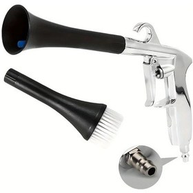 Resim Meridiangoods Pneumatic Cleaning Gun Black Toz Blower Araç Içi Temizleme Aleti Dönen Köpük Üfleyici 