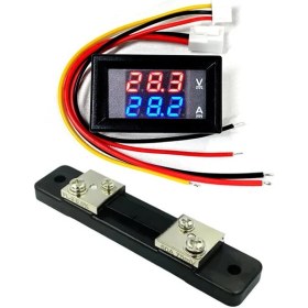 Resim YATE10 Dc 0-100V 0-50A Voltampermetre+Şönt Bara Direnci 