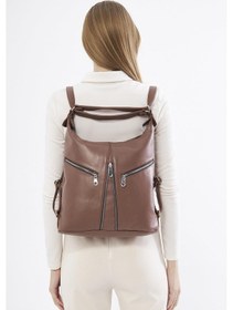 Resim Derinss Leather Derinss Dkb501 Hakiki Deri Kadın Kahverengi Sırt Ve Omuz Çantası 001 