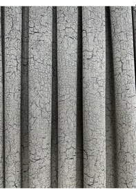 Resim Adde Gri Detaylı Taş Rengi Fon Perde Tek Kanat 1/3 Sık Pile Taş 