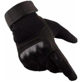 Resim Tam Parmak Motosiklet Eldiveni Siyah 