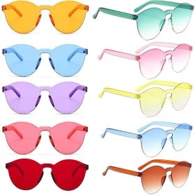 Resim Kuzgun Ticaret Oval Şekilli Çerçevesiz Parti Gözlüğü 6 Renk 6 Adet - Lisinya 