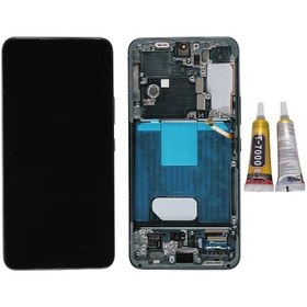 Resim Te Samsung Uyumlu S22 S901 Uyumlu Çıtalı Lcd Ekran Servis Yeşil + B7000 