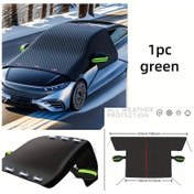 Resim Chuangyinshop Yeşil Reflektörlü Rüzgar Kar Güneş Ön Cam Kılıfı Oxford Kumaş Tüm Mevsimler 