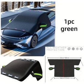 Resim Chuangyinshop Yeşil Reflektörlü Rüzgar Kar Güneş Ön Cam Kılıfı Oxford Kumaş Tüm Mevsimler 