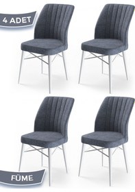 Resim Canisa Concept Flex Serisi, Füme Sandalye, Beyaz Gürgen Ayaklı, 4 Adet Füme 