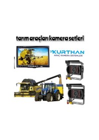 Resim Tarımsal Araç 7 İnç Monitör 2 Adet Kamera Seti 12 24 Volt 