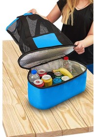 Resim Kamp Piknik Termos Soğutuculu Soğuk Tutucu Plaj Çantası Mavi 