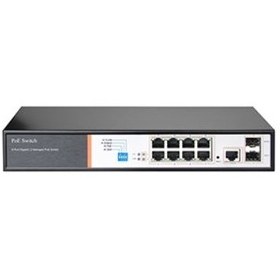 Resim Tiandy YPS-3008G-2SFP-L2 8 Port Gigabit Poe 2 Port Gigabit SFP Layer2 Yönetilebilir AI POE Switch 