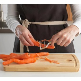 Resim Feyza Design 2'li Set Metal Soyacak ve Düz Bıçak, Pratik Patates Soyucu 